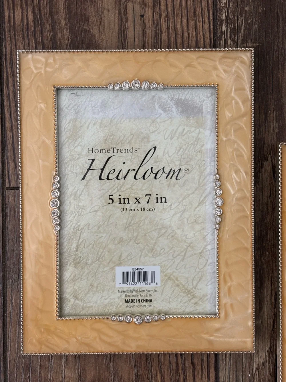 SET Of 2, Heirloom 5 X 7 Picture Frames, Honey Amber Swirl Epoxy, Rhinestones